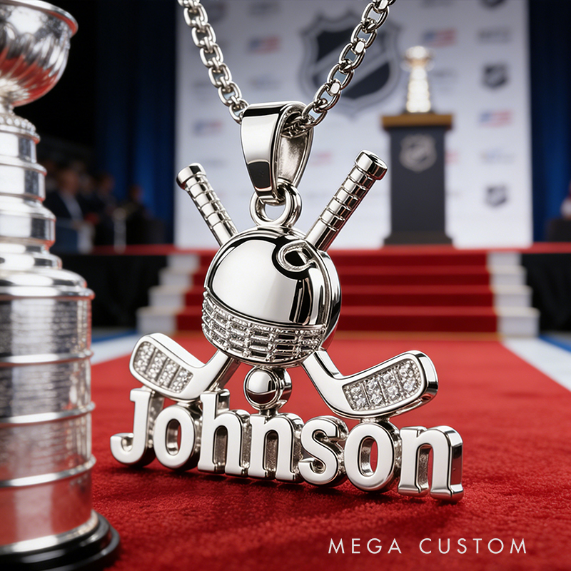 Personalized Hockey Name Necklace the Perfect Gift for Hockey Lovers
