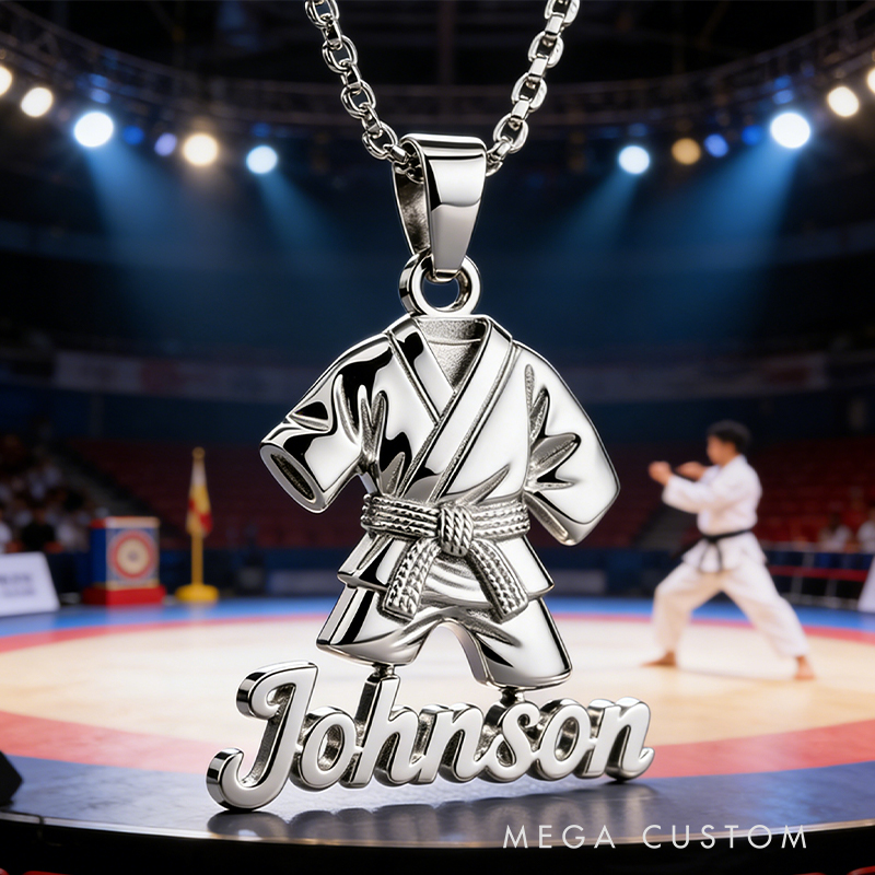 Personalized Taekwondo Name Necklace the Perfect Gift for Taekwondo Lovers