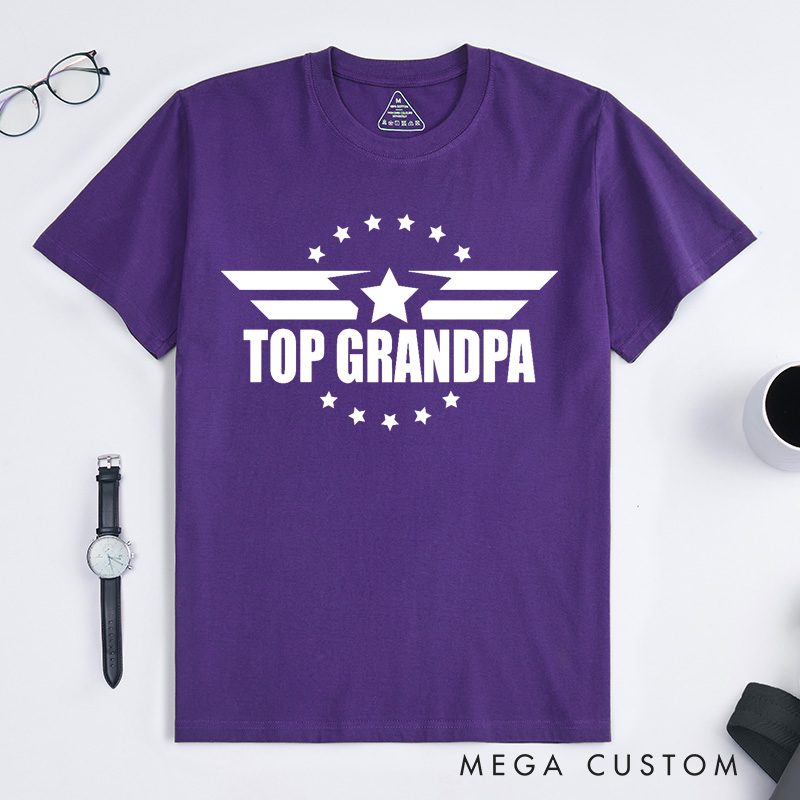 Personalized Top Grandpa T Shirt Custom Gift for Grandfather Father's Day Birthday Comfortable Cotton Shirt for Men Unique Grandpa Appreciation Tee