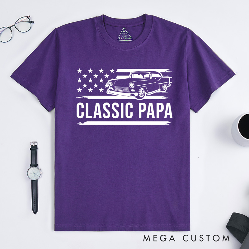 Personalized Grandpa T-Shirt for Fathers Day Gift Classic Papa Shirt I'm a Classic Funny Birthday Shirts Grandfather Gift Birthday Gift Classic Car