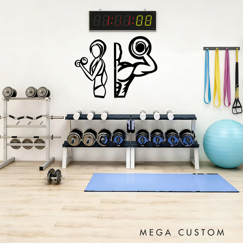 Personalized Metal Gym Sign Workout Couple Signs His and Hers Metal Sign for Gym Lovers