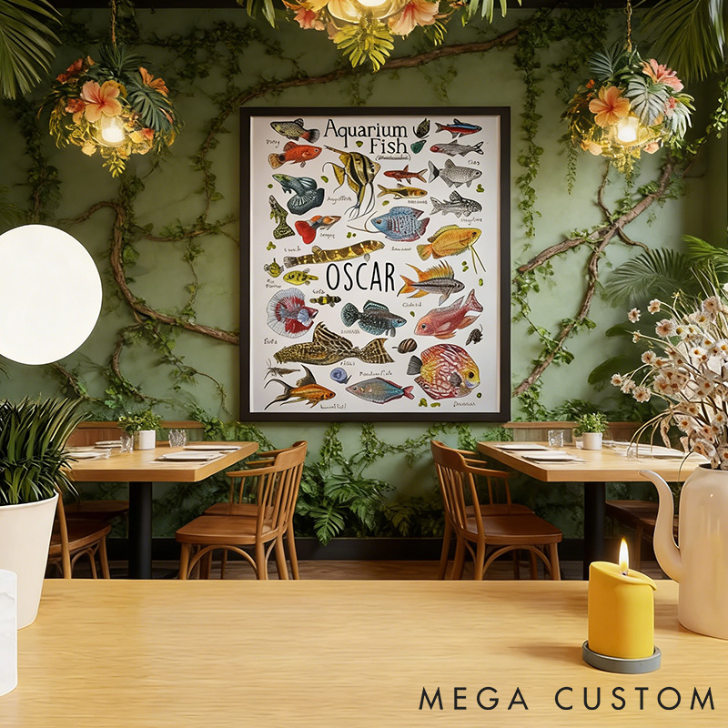 Personalized Pet Lover Tropical Aquarium Fish Gift for Fish Lovers Pet Portrait