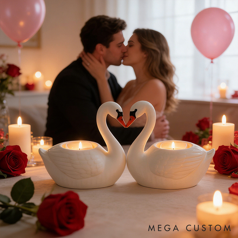 Personalized Swan Candle Holder 3D Printed Swan Candle Holder Bridal Shower Favor Couple Valentines Gift Date Night Candle Holder