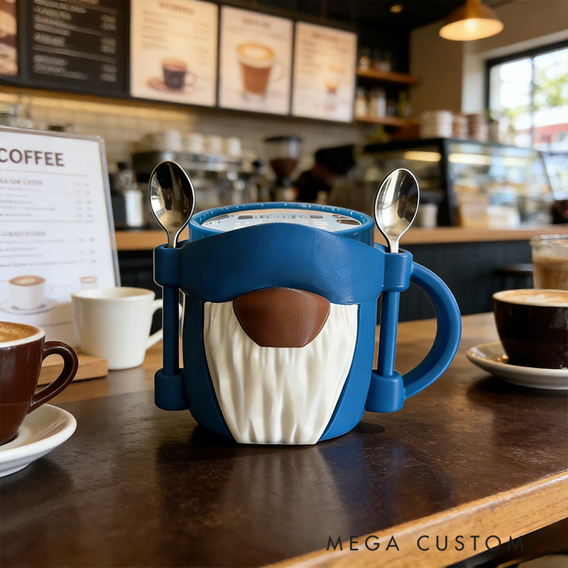 Personalized Hanukkah Gnome Ice Cream Cozy Pint Holder 3D Printed with Spoon Slots Religious Gift Happy Hanukkah Gift for Ice Cream Lover