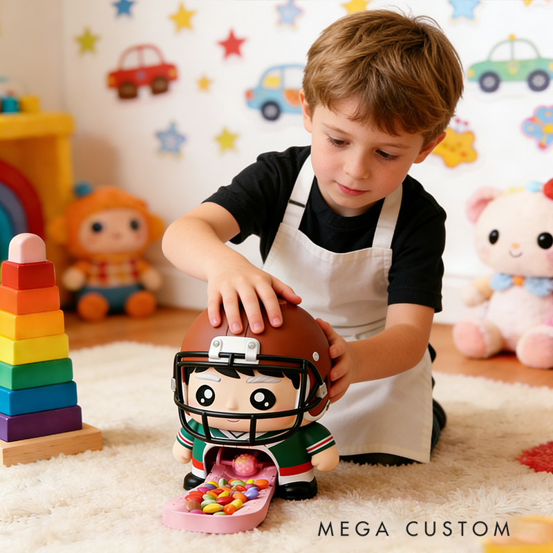 Football Player Candy Dispenser – Interactive Sports-Themed Snack Holder for Kids & Game Days