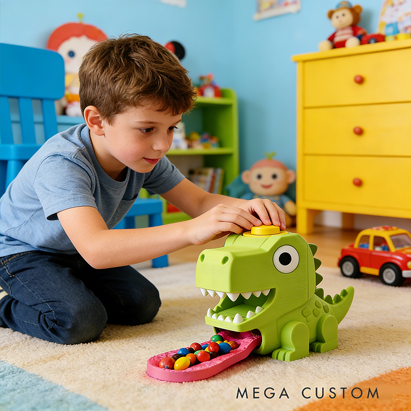 Cute Dinosaur Candy Dispenser – Interactive Kids Snack Holder with Press-Top Treat Dispensing