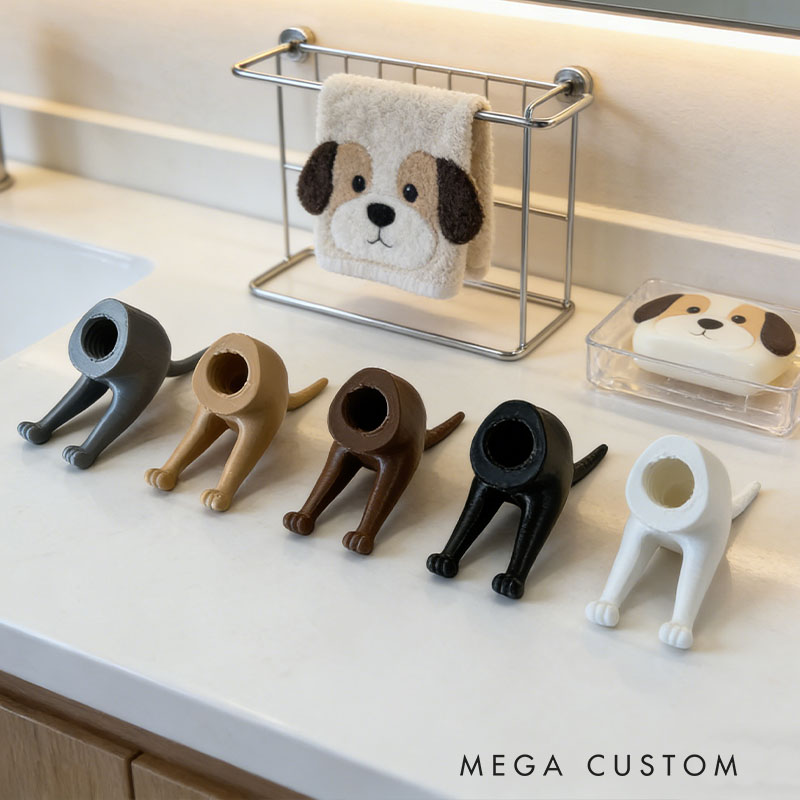 Pooping Dog Butt Toothpaste Topper 3D Printed Funny Gag Gift for Dog Lovers
