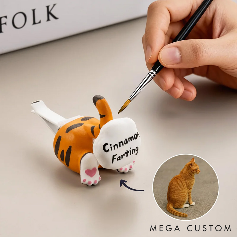 Personalized Cat Butt Gypsum Car Diffuser Vent Clip with Hand-Drawn Name Car Accessories Gift for Cat Lovers