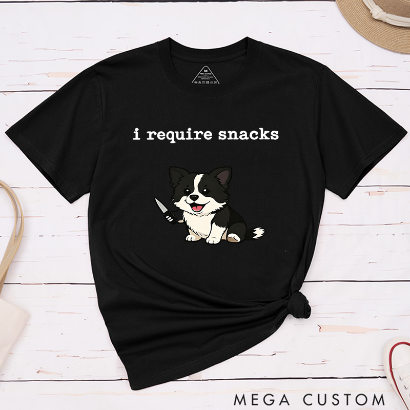 Personalized Pet Lover Funny I Require Snacks Pet Tee  Funny Goblincore Animal Lover Gift Cozy Snack Gremlin Tee T-Shirt