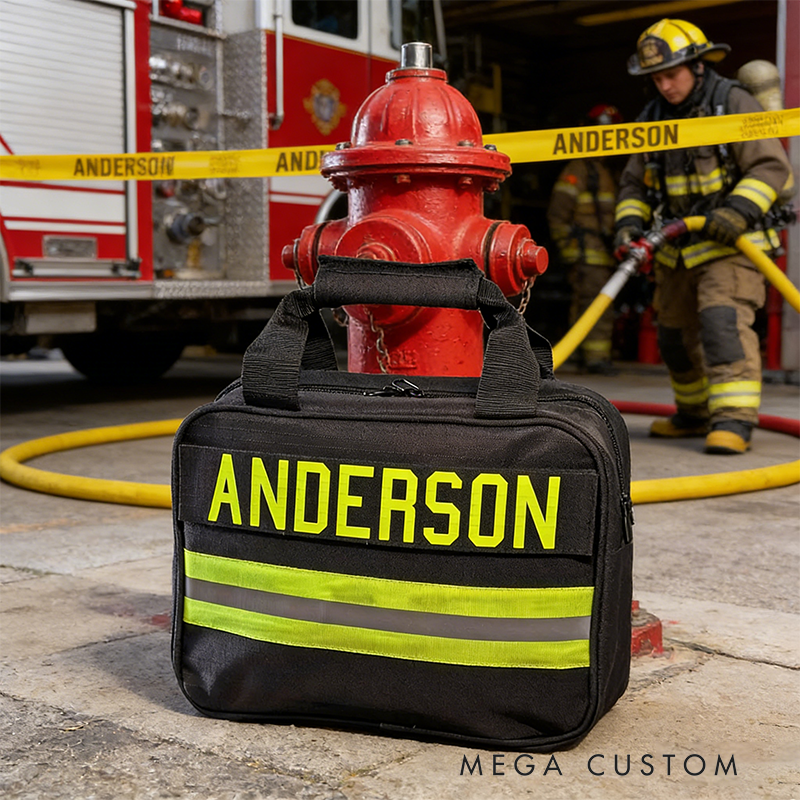 Personalized Custom Hi-Vis Gear Bag - Personalized Name Heavy-Duty Organizer with Reflective Stripes | Durable Water-Resistant Toiletry/Tool Bag