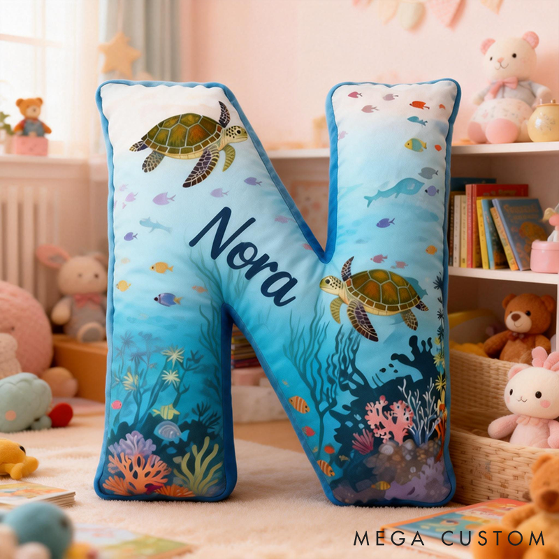 Personalized Pet Lover Funny Coral Reef Turtles Gift for Pet Lover for Turtles Lover Graphic 3D Print Pillow