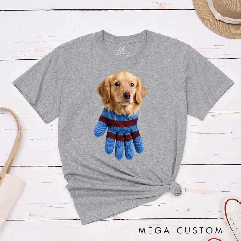 Personalized Pet Lover Pup in Glove Charm Gift Dog Lover Gift Pet LoverGraphic Unisex T-Shirt