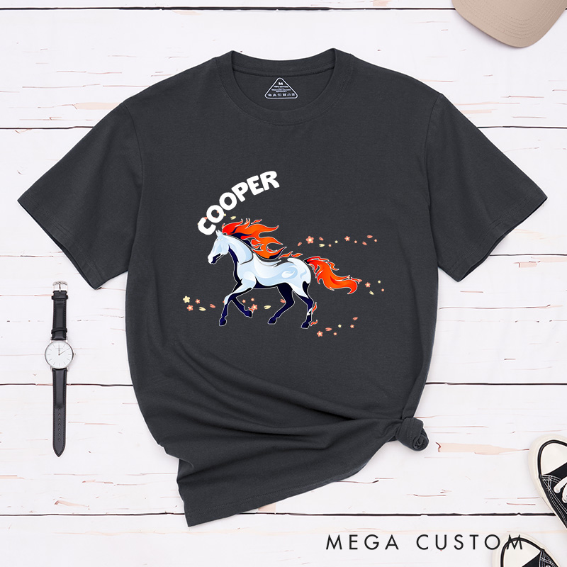 Personalized Pet Lover Multicolor Floral Horse Gift Horse Lover Gift Pet Lover Graphic Unisex T-Shirt