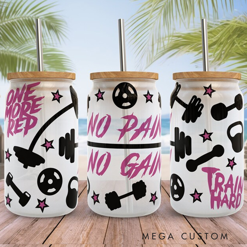 Personalized Gym Water Glasses Fitness Exercise Glass Gym Fuel Workout Motivational Glass Tumbler Birthday Gift for Gym Lover 