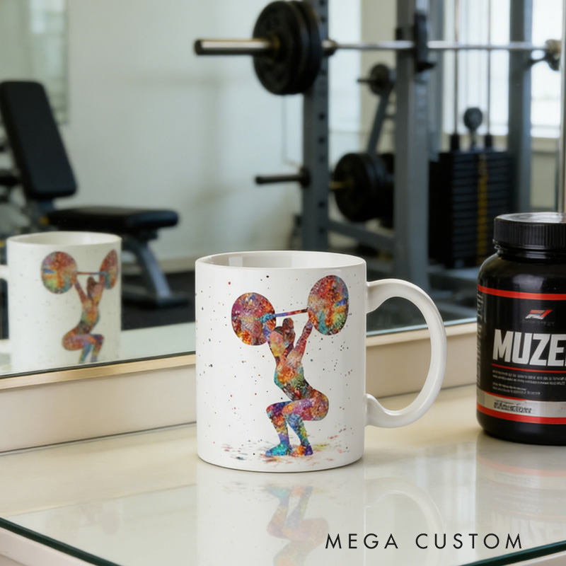Personalized Couple Mug Fitness Gift Weightlifting Mug Female Weightlifter Gift Fitness Cup for Gym Lover