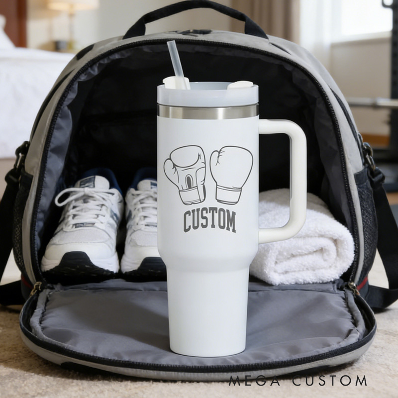 Personalized Fitness Tumbler Boxing Gloves Tumbler Gift for Gym Lovers