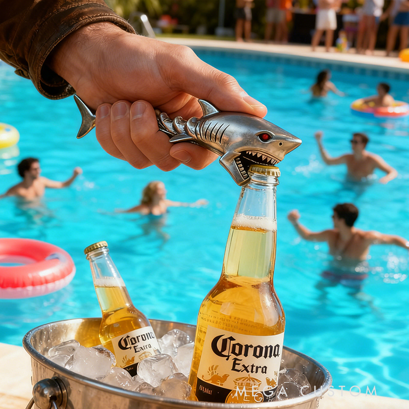 Shark Shaped Metal Bottle Opener - Beach & Party Themed Bar Tool for Beer