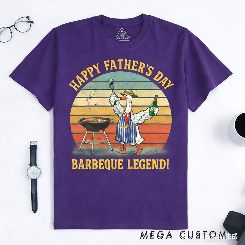 Personalized Barbeque Legend Goose Classic T-Shirts Baking Goose Tee with Name Father's Day Gift