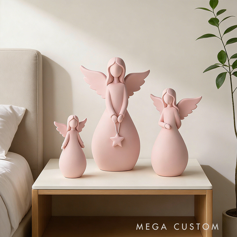 Personalized Angel Set 3D Printed Home Decor Spiritual Gift Prayer Space Gift Religious Home Decor for her