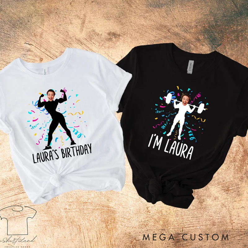 Personalized Washed T-Shirts Fitness Couple Group Fitness Photo Tee Funny Custom Face with Name T-Shirt for Gym Lovers