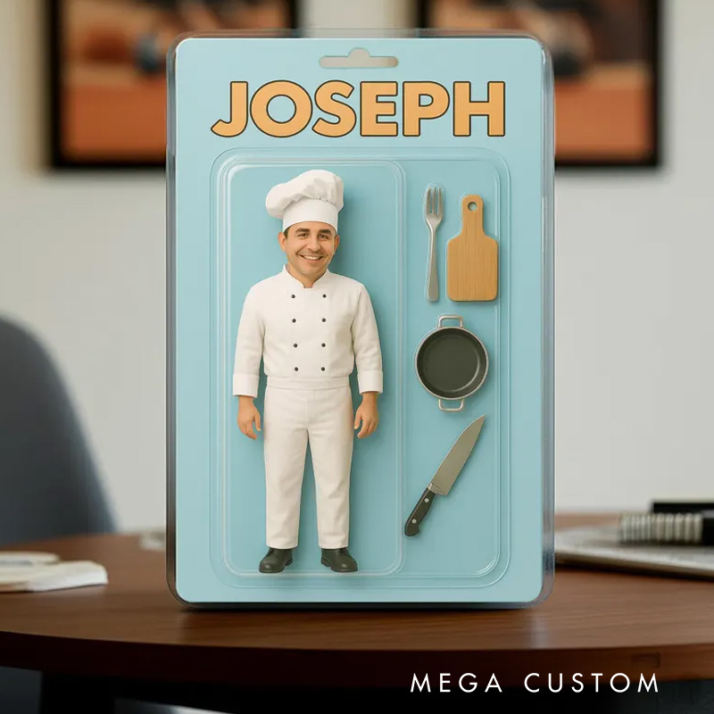 Personalized Photo Chef Action Figure Acrylic Block Plaque with Name Gift for Chef Baking Lovers Baker