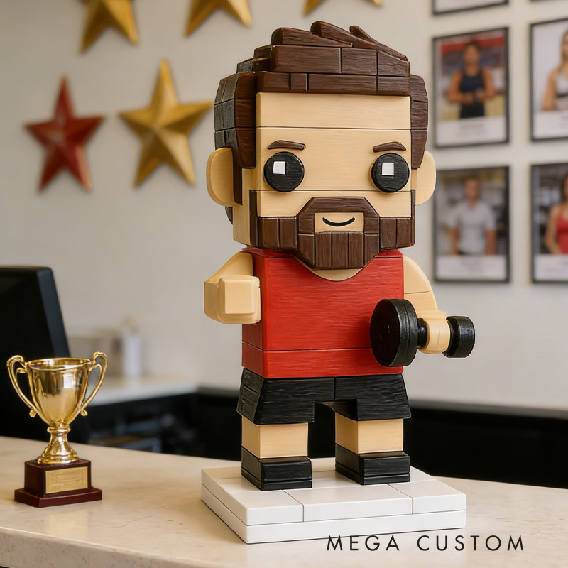 Personalized Photo Standing Gym 3D Printed Cross Fit Figurine Brick Athlete Gift for Coach Trainer Gym Lover