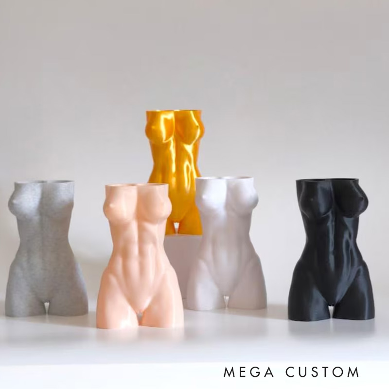 Personalized Fitness Male Female Couple Torso Planter 5 Modern Body Pot Air Plant Holder Home Decor Athlete Gift for Coach Trainer Gym Lover