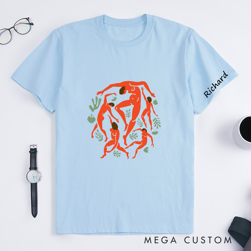 Personalized Classic T-Shirts  Dance Art Abstract Human Figure Custom Gift for Men and Women Unique Artistic Expression Tee for Birthday Present