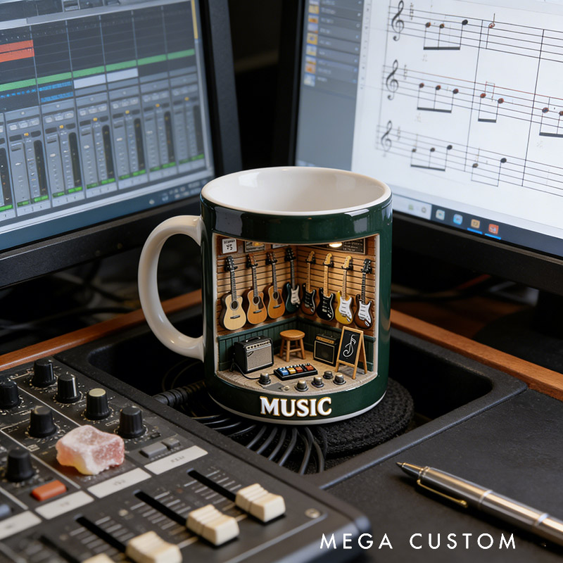 Personalized Musical Instrument Store Mug Custom Style and Name for Music Lovers for Musical Instrument Store Employees