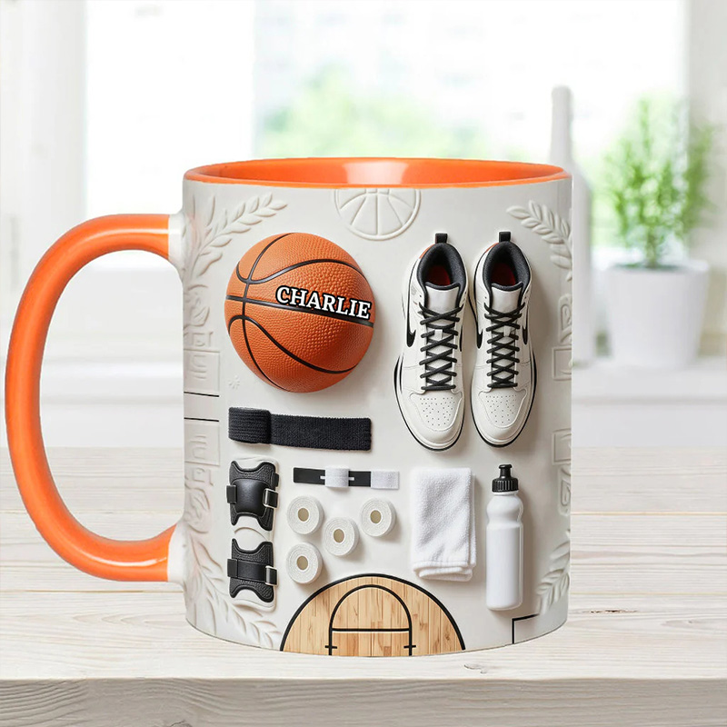 [Copy]Personalized Basketball Mug with Custom Name and Bold Player Silhouette Design Perfect Gift for Basketball Fans