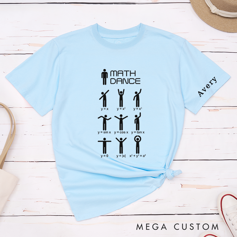 Personalized Classic T-Shirts Math Dance Gifts Funny Math Graphs Shirt Unique Geeky Math Apparel for Students Teachers Friends Custom Name Tee
