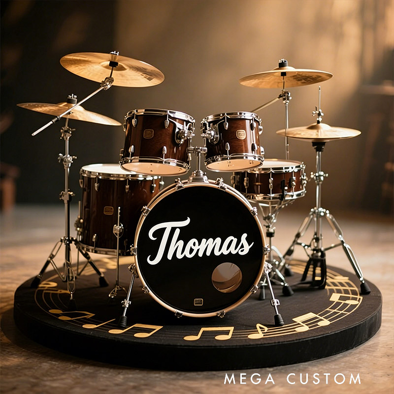 Personalized Mini Drum Set Desktop Figurine for Music Lovers Acrylic Plaque Gift for Room Music Studio
