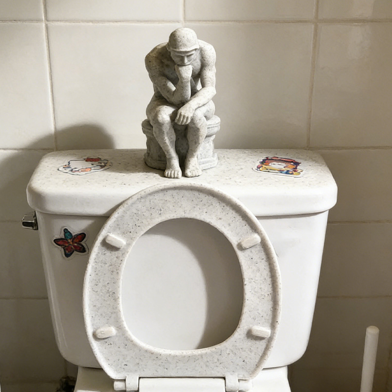Personalized Funny Gym 3D Printed The Thinker Bathroom Accessory Sitting Figure On Toliet Gag Gift for Coach Trainer Gym Lover