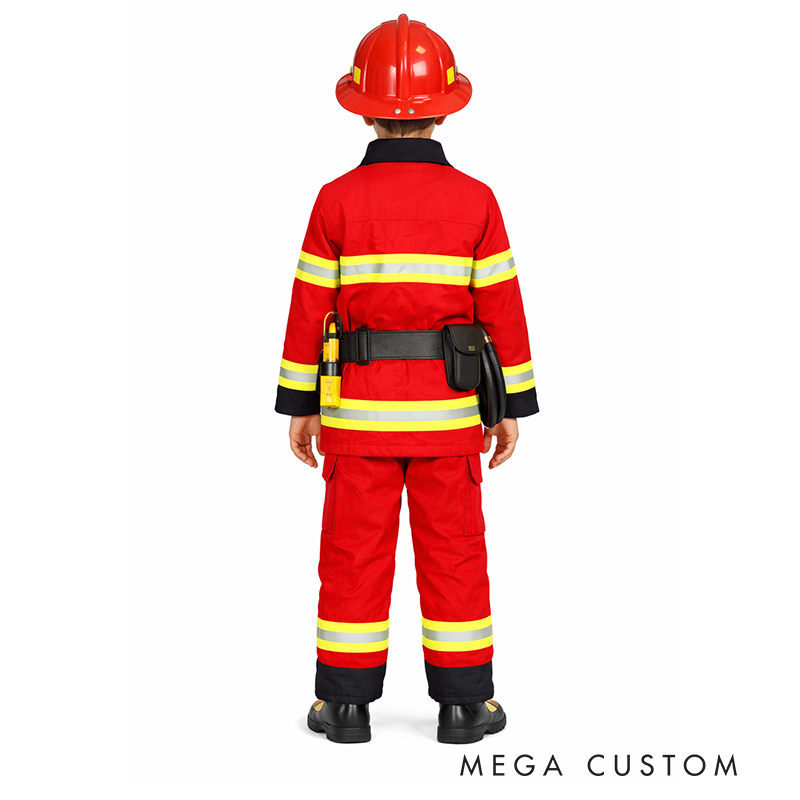 Personalized Kids Firefighter with Hat Holiday Play Costume Kids Firefighter Hat Embroidered Firefighter Clothing Set