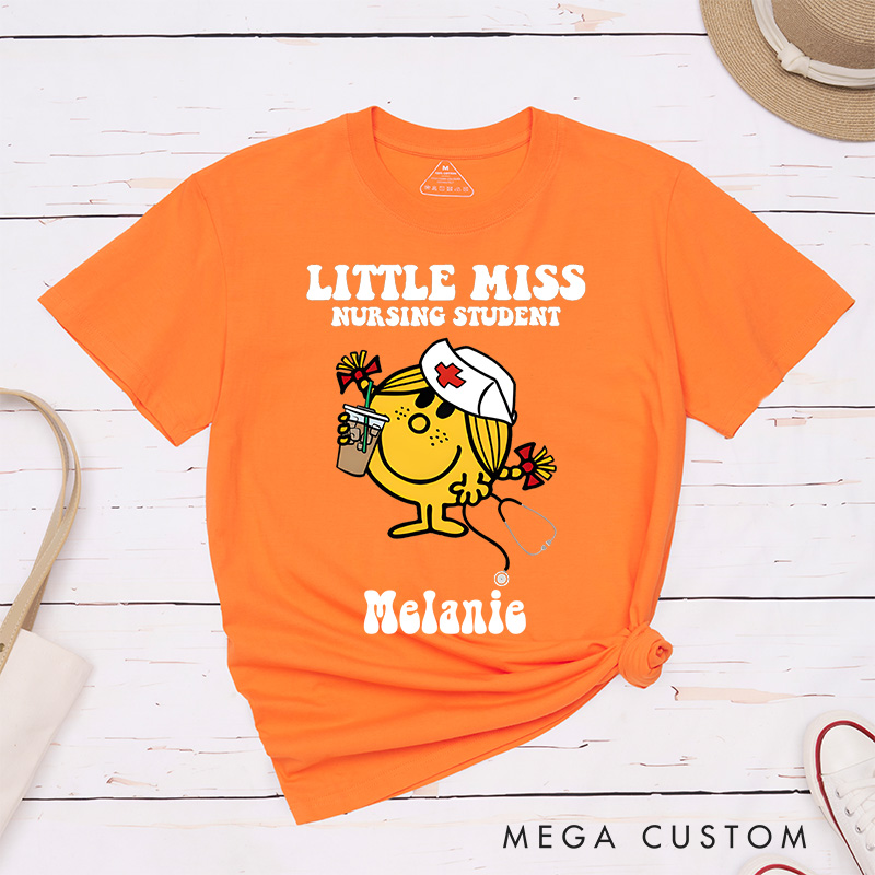 Personalized Nurse T-Shirts Little Miss Nursing Student Fashion Design T-Shirts