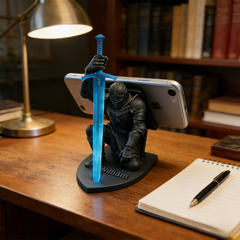 Personalized Armor of God 3D Printed Phone Stand with Custom Name Religious Gift Faith Gift for Christian Men