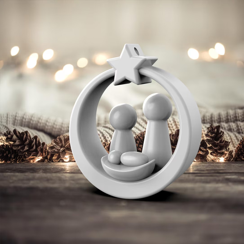Personalized Nativity Scene 3D Printed Christmas Ornament Religious Home Decor Holy Family Keepsake Christian Gift
