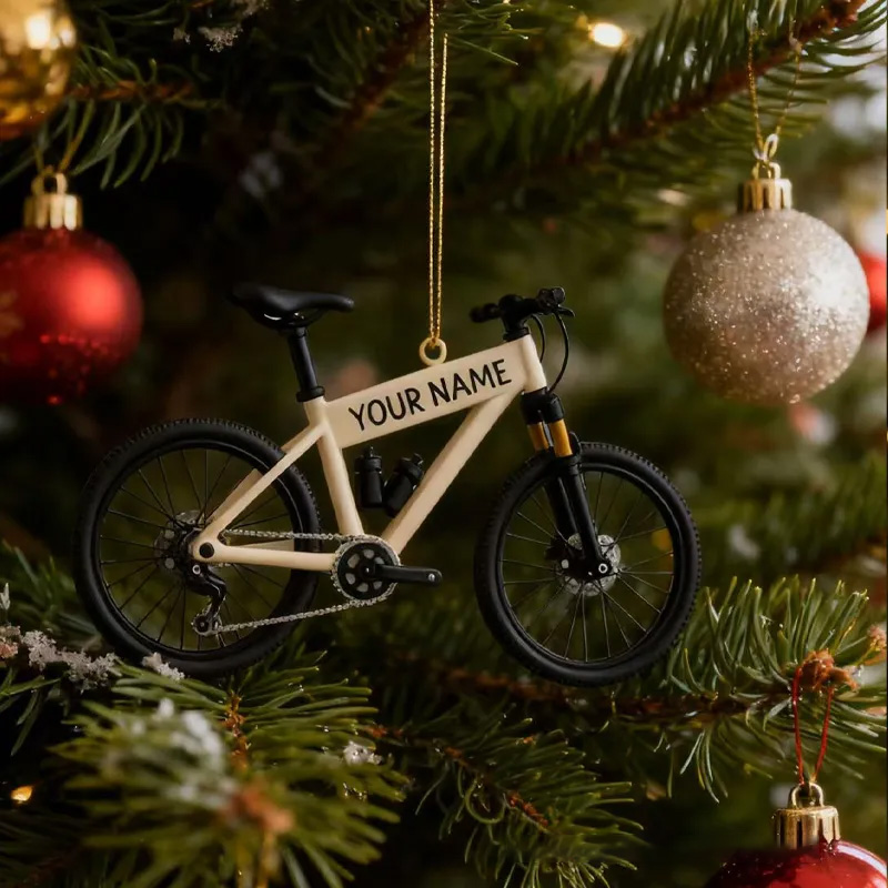 Personalized Mountain Bike Ornament Christmas Gift for Bicycle Rider Bike Xmas Ornament Bicycle Gift Idea