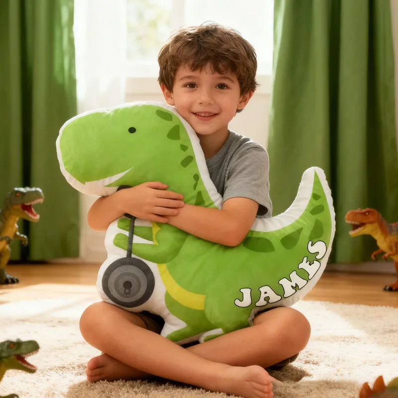 Personalized Fitness Dino Pillow Rainbow Throw Pillow Graphic 3D Print Trainer Fitness Planner Decoration Pillow Exercise Sport Gym Rat Weightlifting Pillow for Kids Gym Lovers