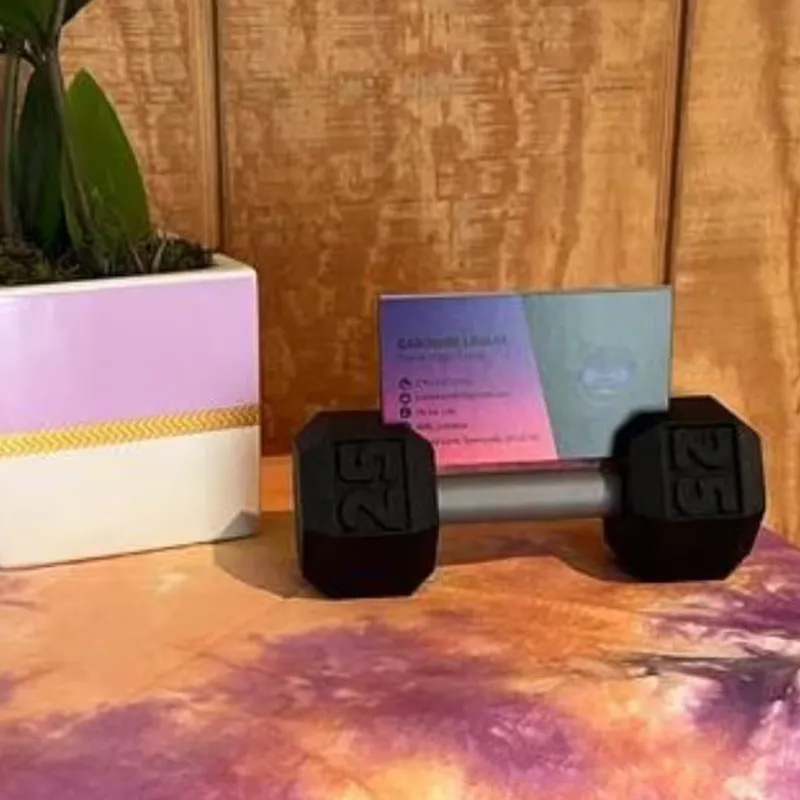 Personalized Dumbbell Business Card Holder Fitness Business Card Stand Gift for Personal Trainers Coaches Gym Owners Physical Therapists