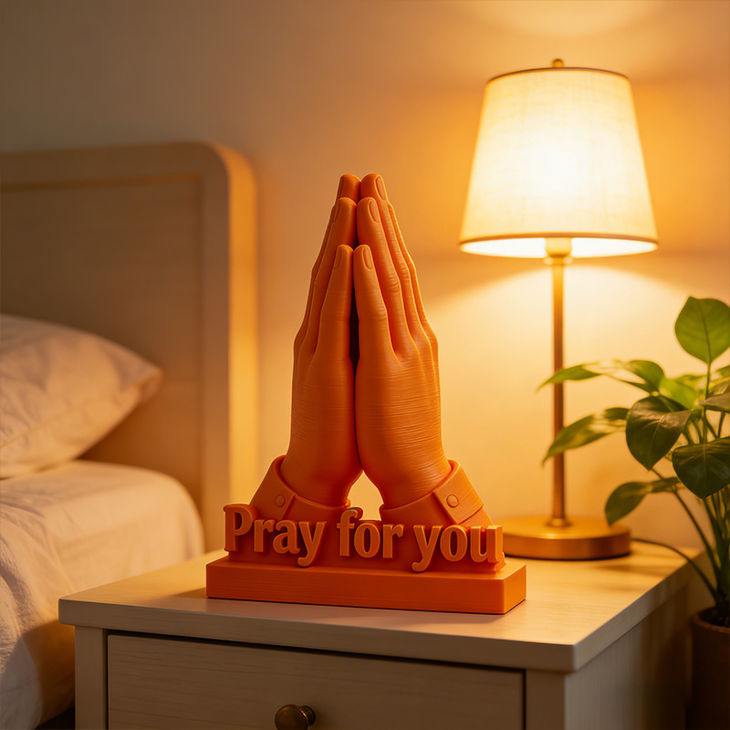 Personalized Praying Hands 3D Printed Home Decor with Custom Name Pray for you Faith Gift Religious Gift for Christians