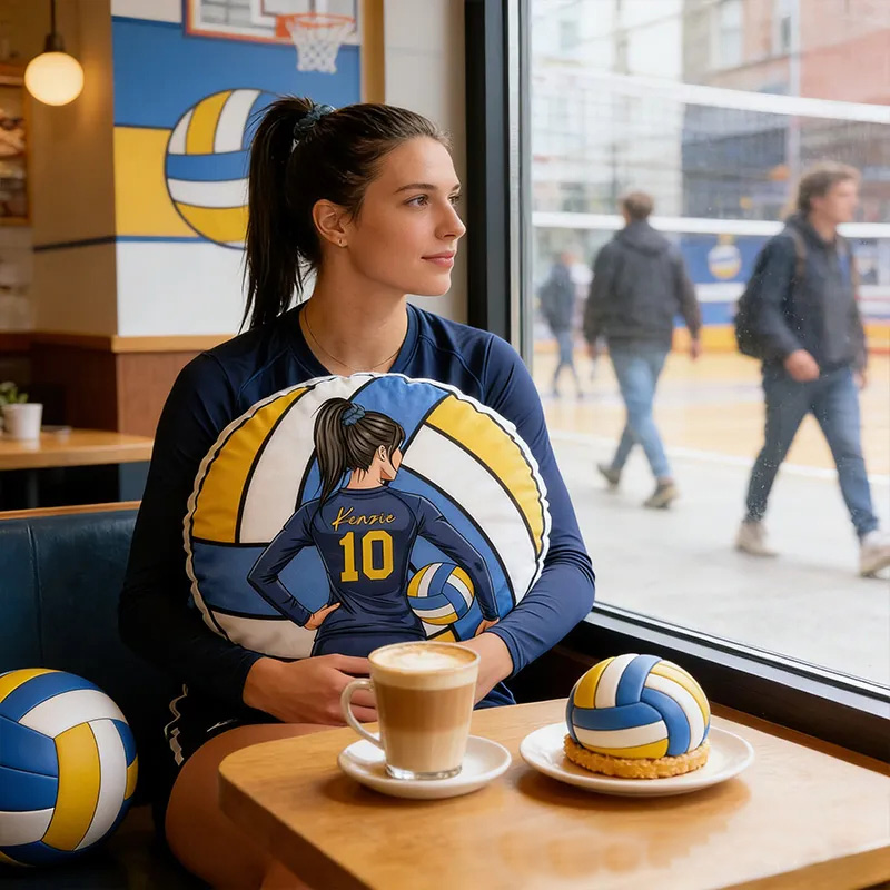 Personalized Volleyball Pillow with Custom Name and Player Design for Volleyball Enthusiasts