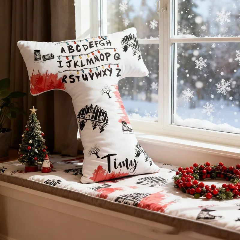 Personalized Cycling Things Letter Pillow Graphic 3D Print Bow Letter Pillow Name Pillow Comfortable Travel Cushion for Riders Riding Lovers