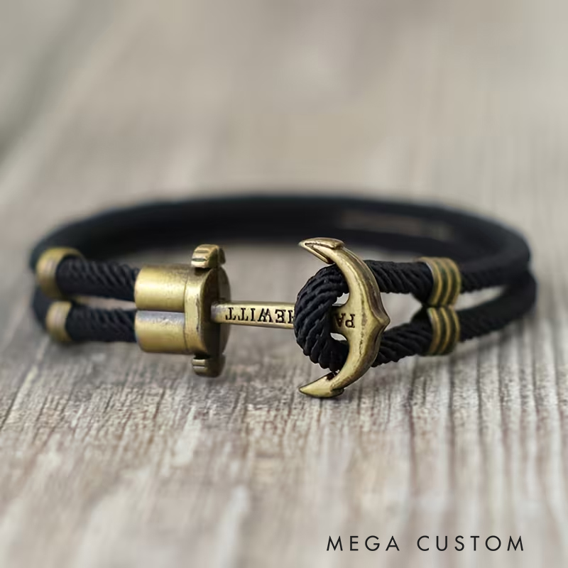 Personalized Bronze Pirate Bracelet Punk Fabric-Wrapped Men’s Gifts Father’s Day Valentine’s Day Groomsmen Bracelets