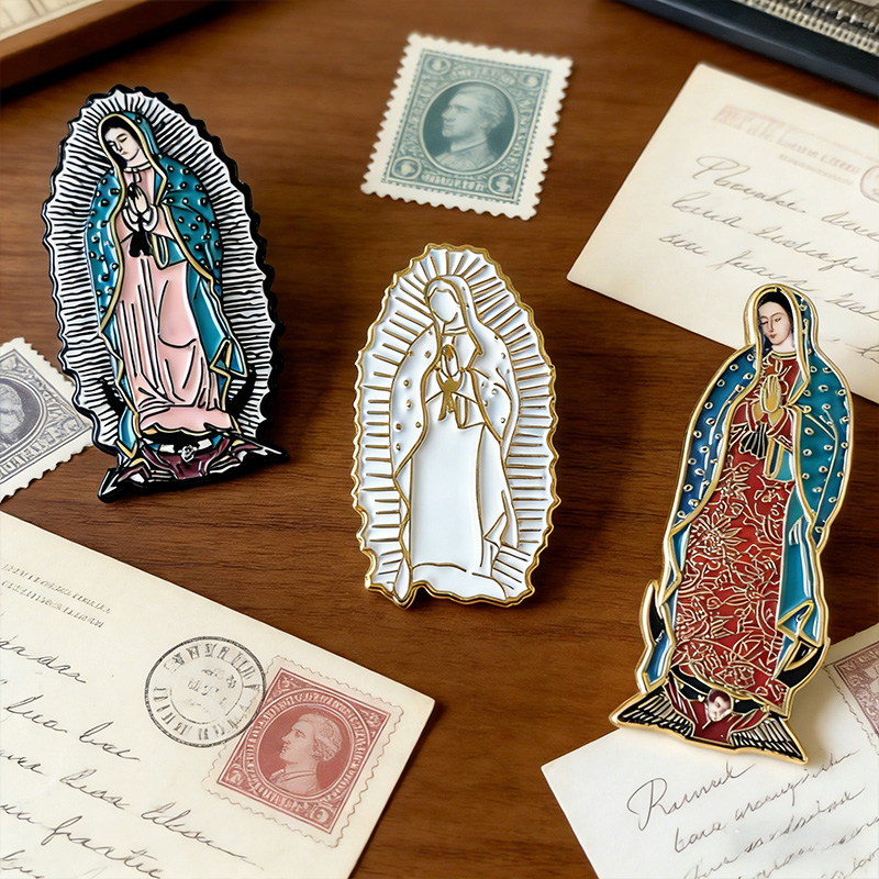 Personalized Our Lady of Guadalupe Virgin Mary Pins Catholic Gift Religious Gift for Women Girls