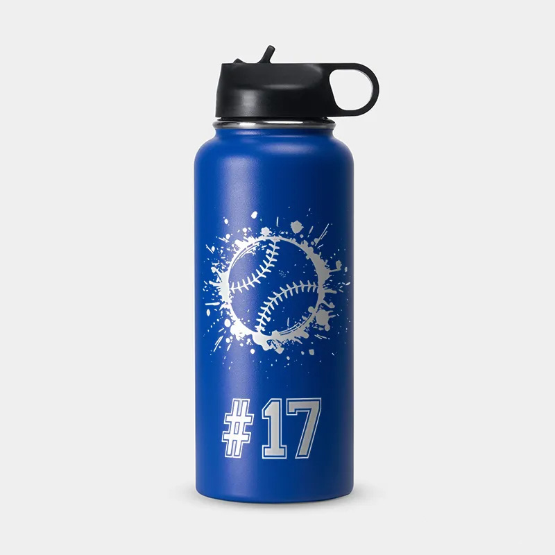 Personalized Basketball Water Bottle Custom Name and Number Sports Bottle