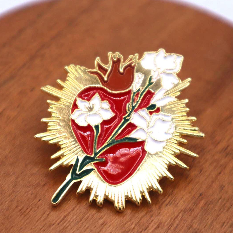 Personalized Immaculate Sacred Heart Pins Catholic Virgin Mary Gift Religious Gift for Friends and Family