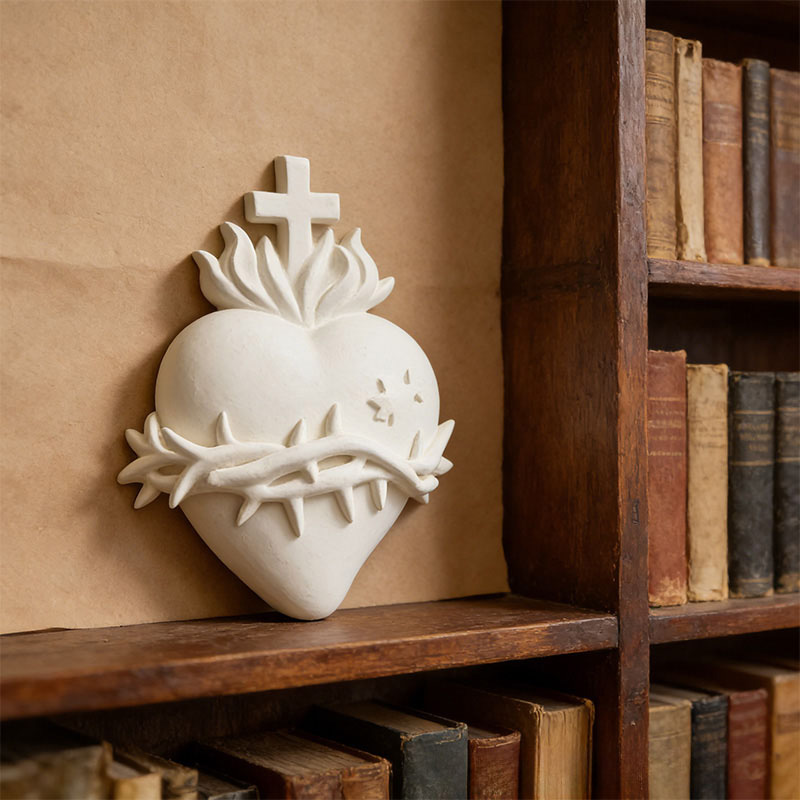 Personalized Catholic Home White Sacred Heart 3D Printed Home Decor Religious Gift Catholic Gift Prayer Corner Faith Gift