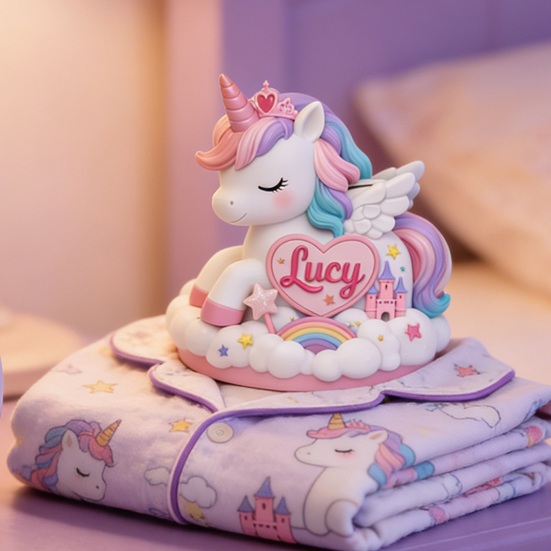 Personalized Rainbow Horse Piggy Bank 3D Printed Nursery Decor Kids Birthday Gift Custom Piggy Bank Gifts for Kids Baby Shower Gift