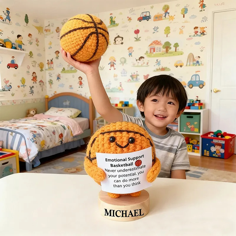Personalized Emotional Support Basketball Toy with Name Cheer Up Gift For Basketball Team Player